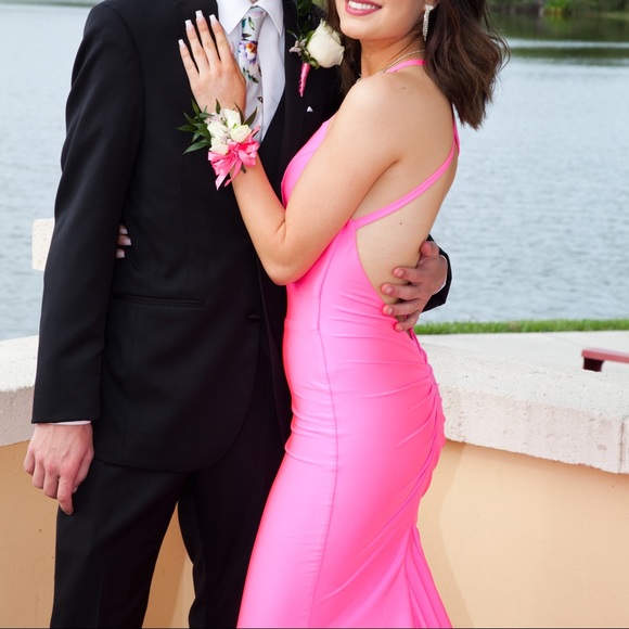 Hot pink gown/ prom dress - Picture 4 of 6